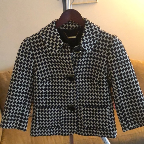 Trina Turk houndstooth Cotton blazer Size 2 - Picture 1 of 9
